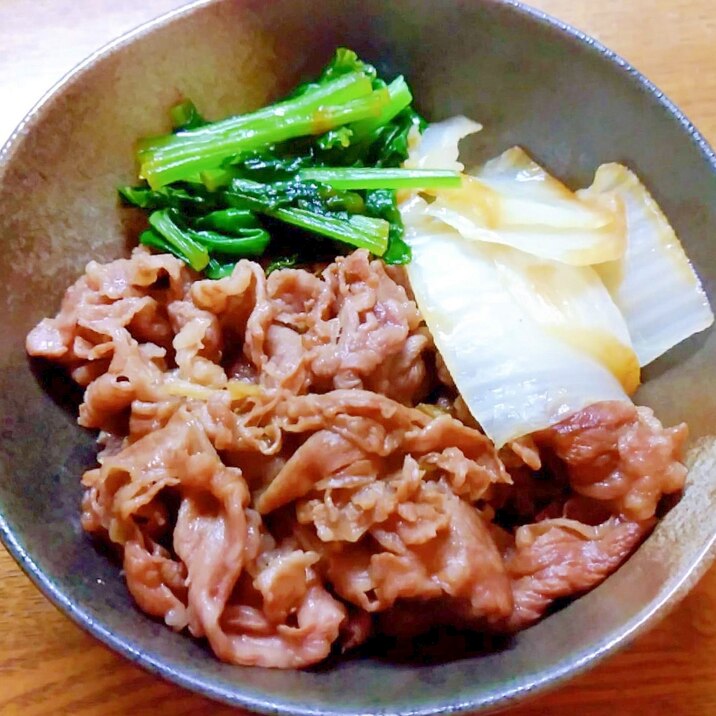 白菜と小松菜のすき煮
